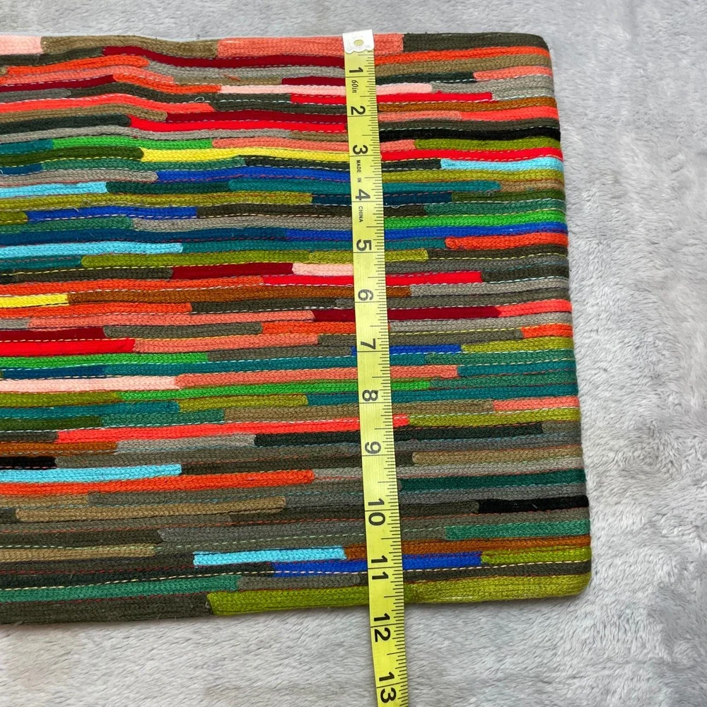 Vintage CB2 Rapid Transit Pillow Cover Rectangular Multicolor Stripe Lumbar